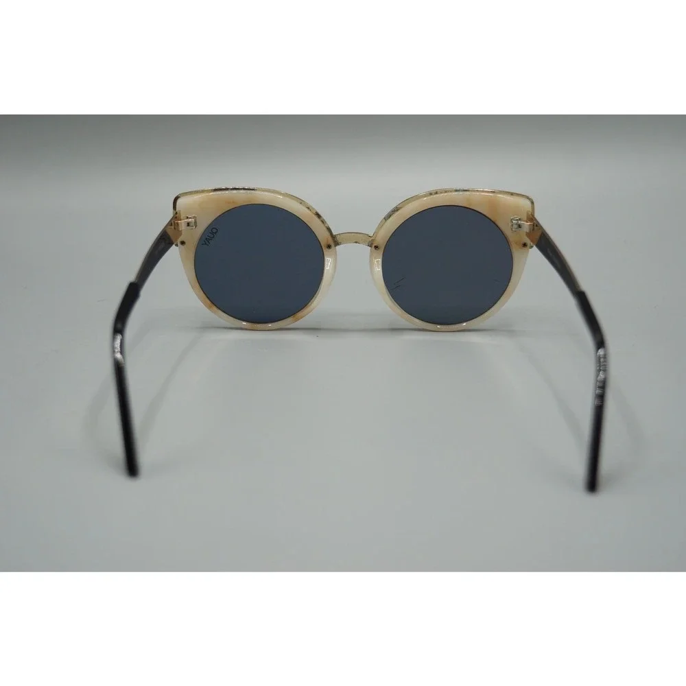 Quay Australia Last Dance Cat Eye Sunglasses Cream Gold‎ Mirror Lens